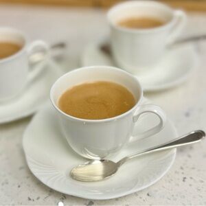 Villeroy & Boch Arco Weiss Bone China Demitasse Cups & Saucers – Set of 4